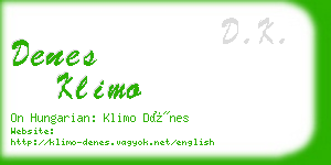 denes klimo business card